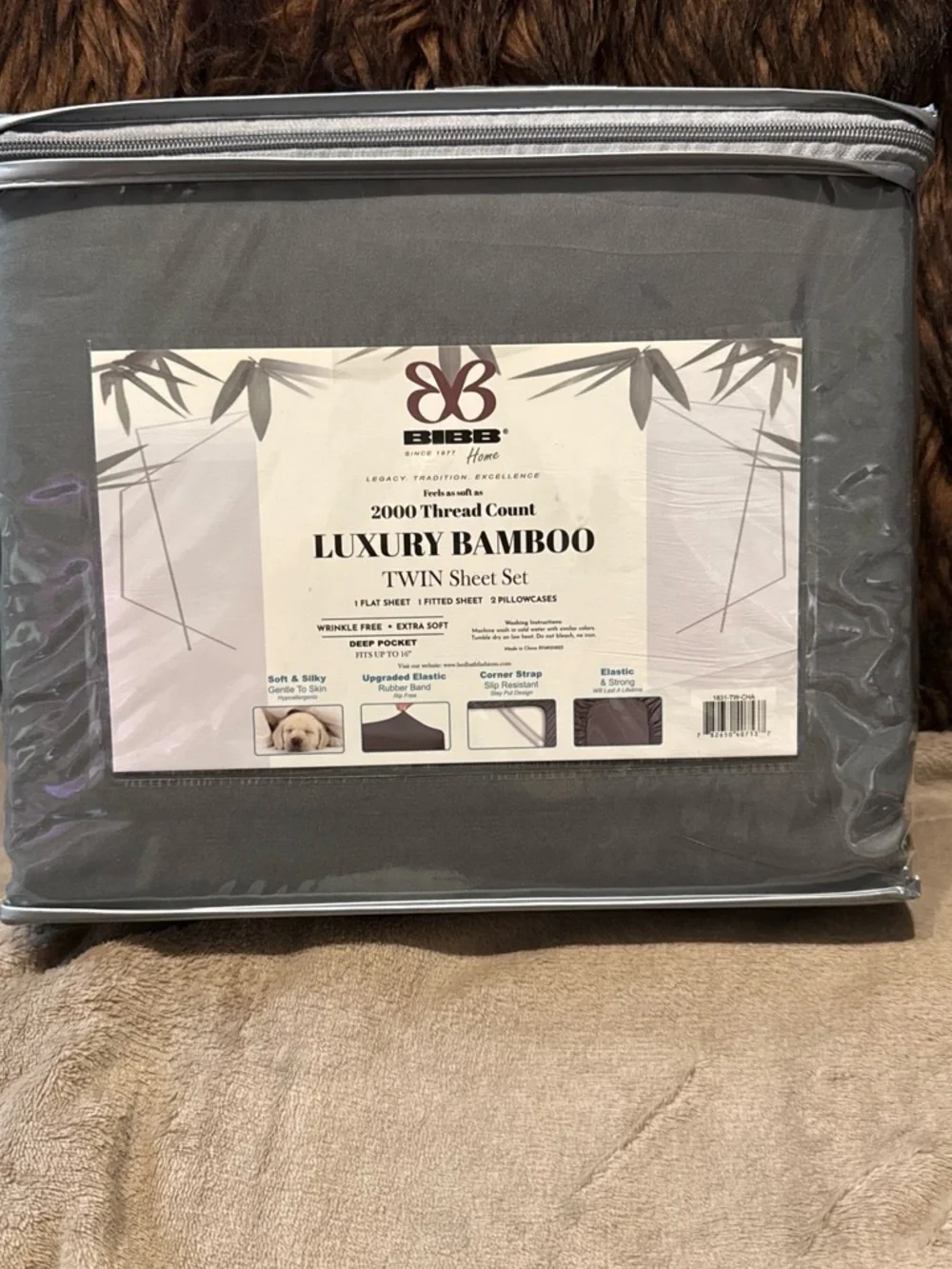 Luxury Bamboo Twin Sheet Set - Gray